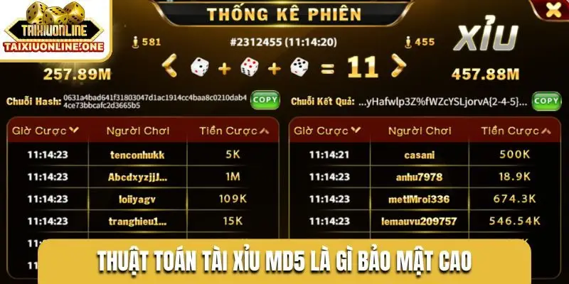 Thuật toán tài xỉu MD5 là gì bảo mật cao